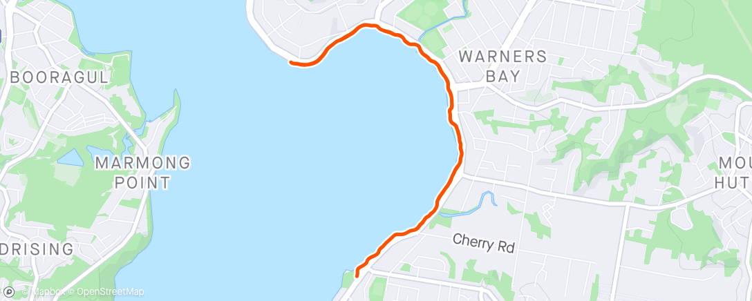 Map of the activity, Warners Bay Celebrity 7km jog 🌟