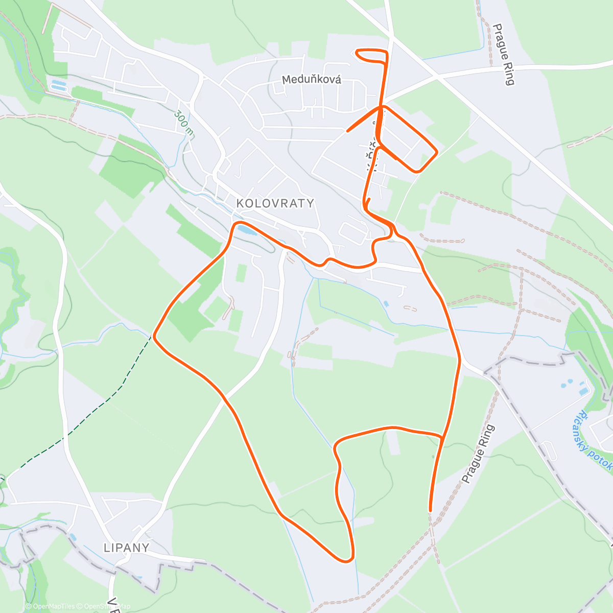 Map of the activity, Afternoon Run