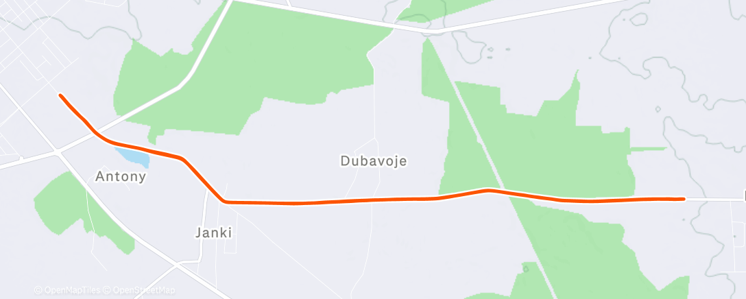 Map of the activity, Evening Nordic Ski