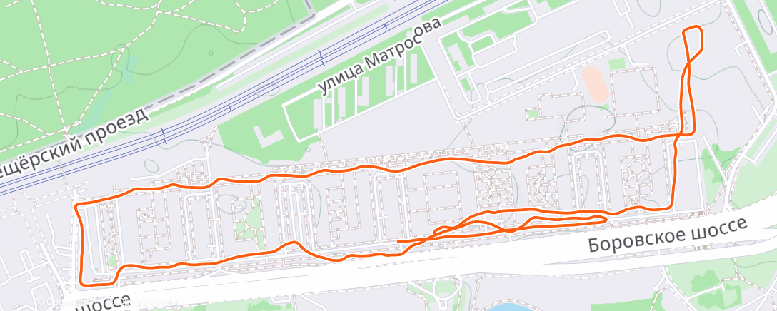 Карта физической активности (Вечерний забег)