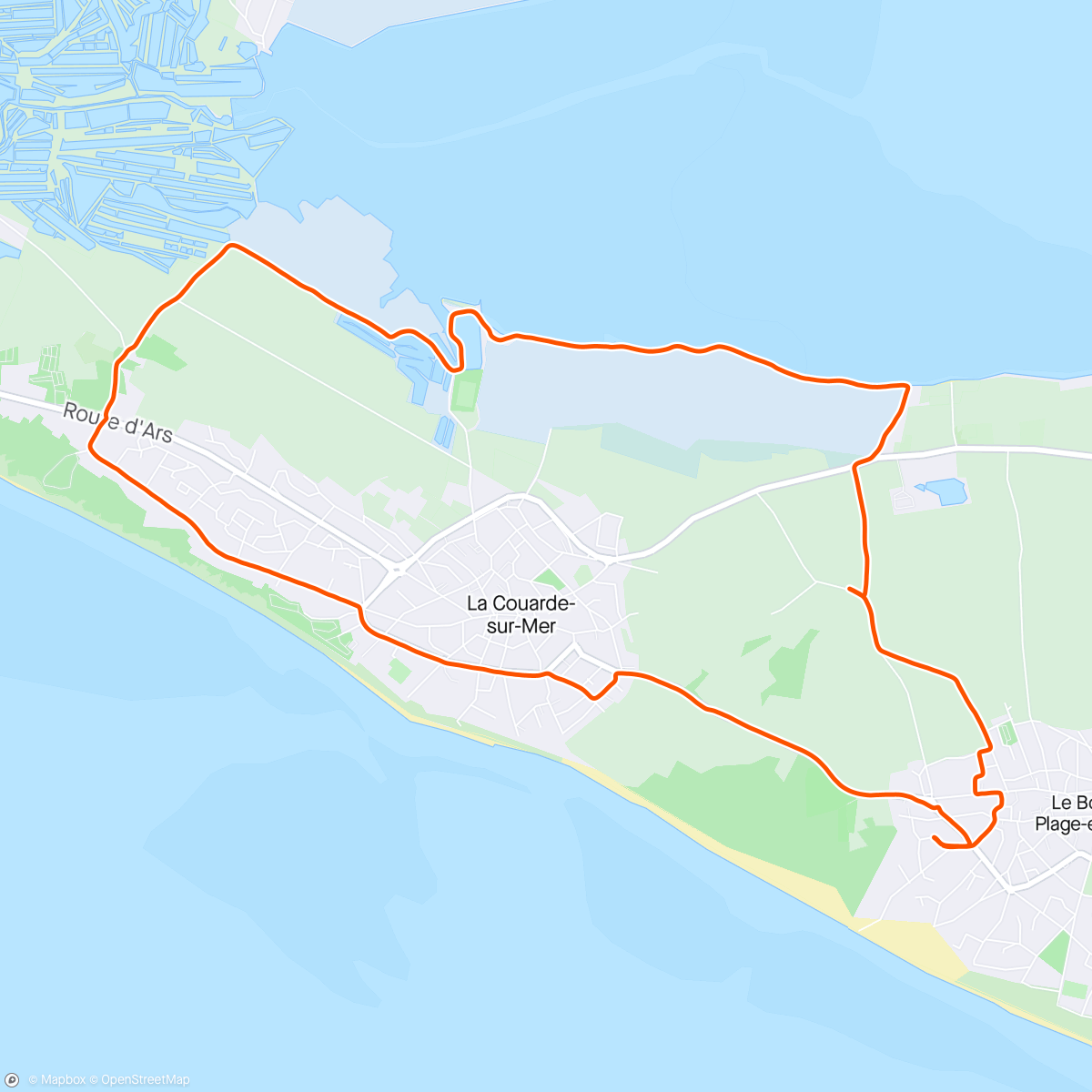 Mapa da atividade, Course à pied à l’île de Ré ☀️😎avec Victorien comme lièvre👩‍🚒💪🏃🏻‍♂️🏃🏻