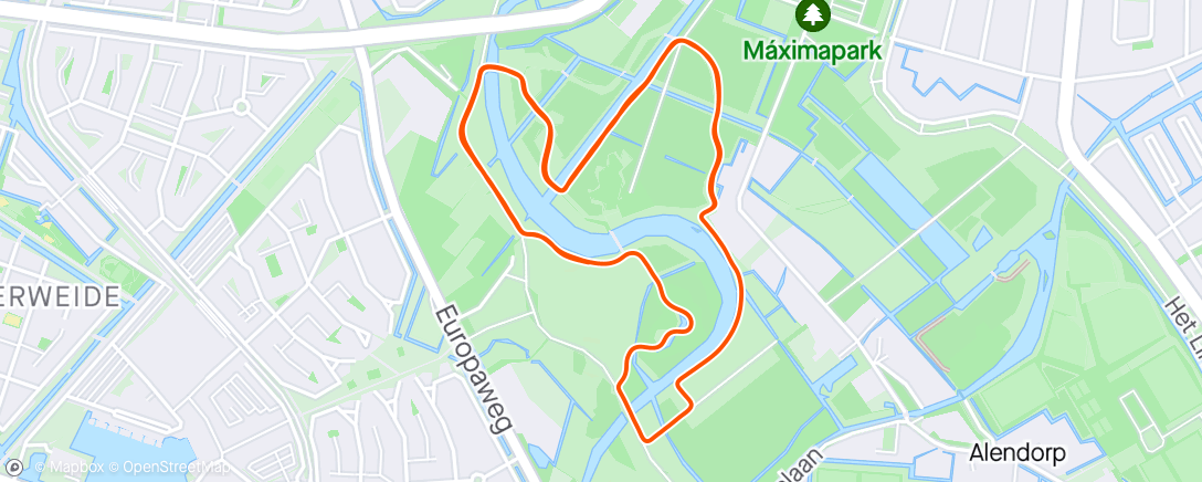 Map of the activity, Park run