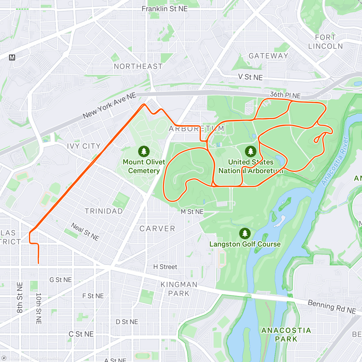 Map of the activity, Morning Ride
