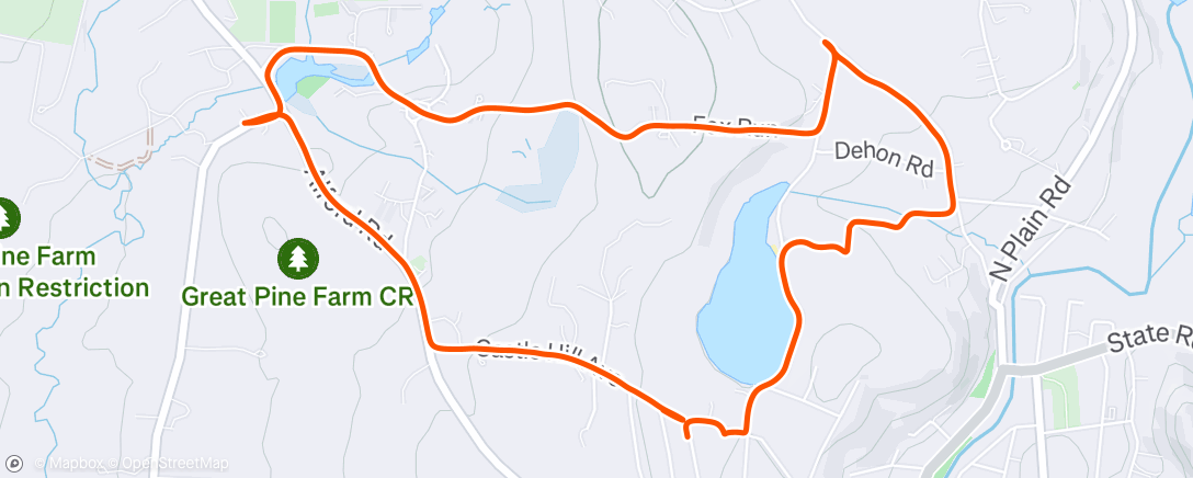 Map of the activity, Afternoon Run
