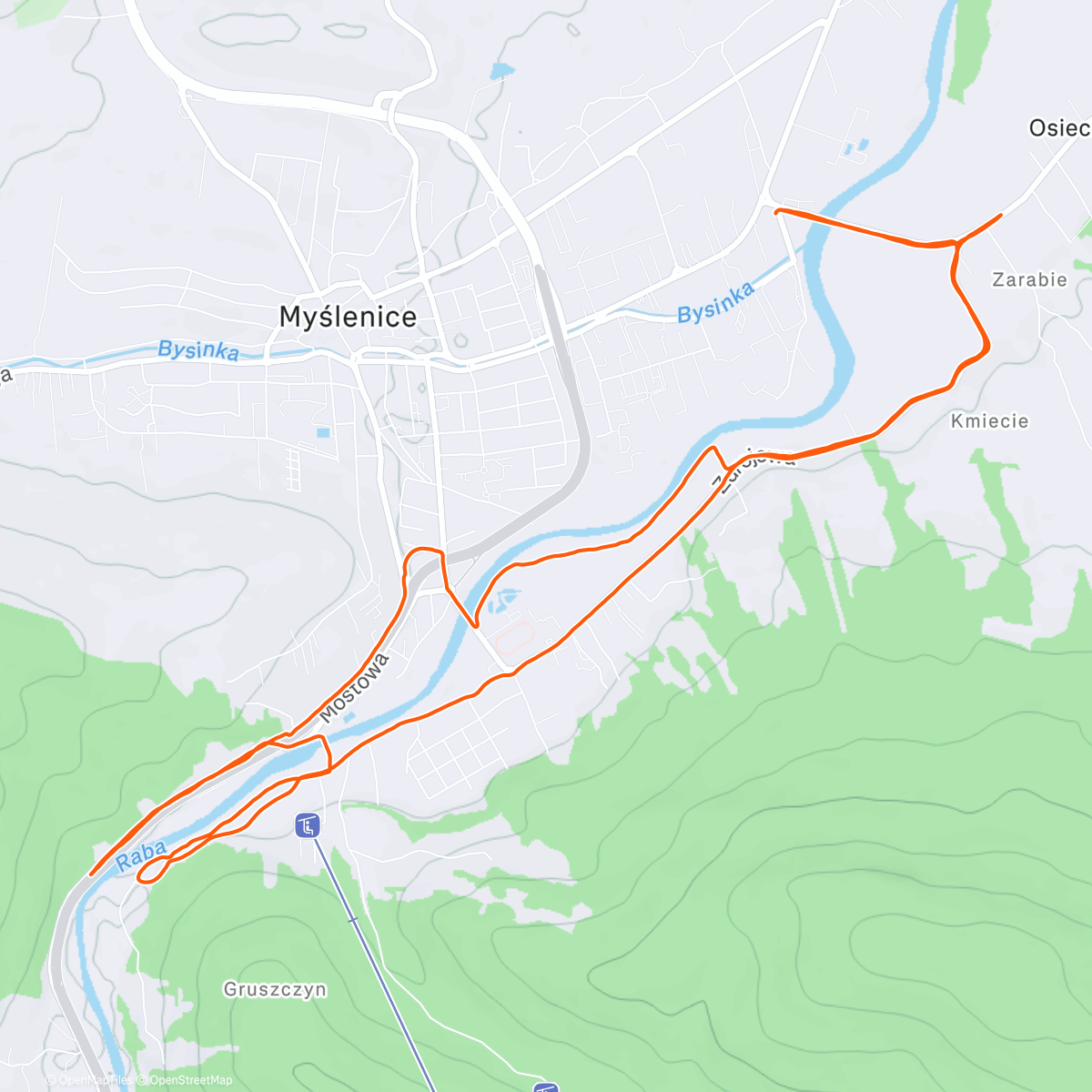 Map of the activity, Evening Run