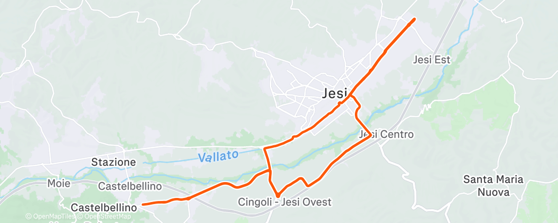 Map of the activity, Pedalata dell'ora di pranzo