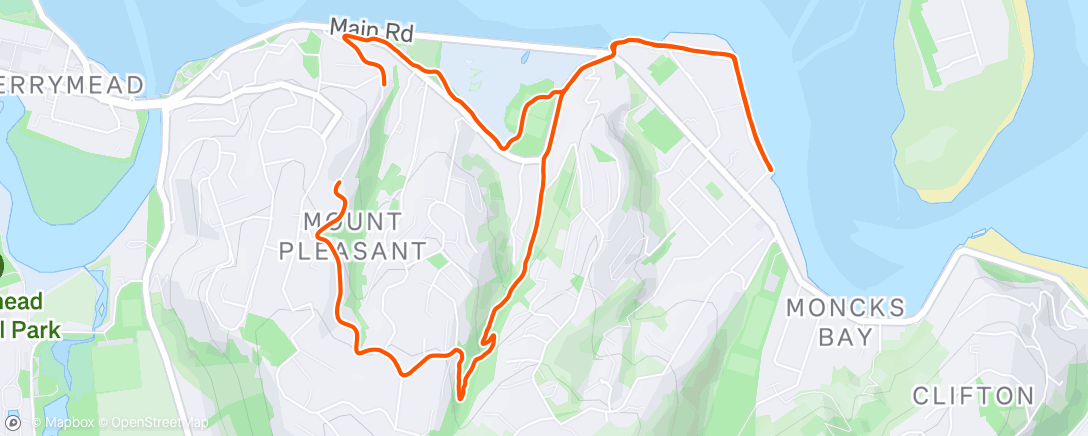 Map of the activity, Evening Run