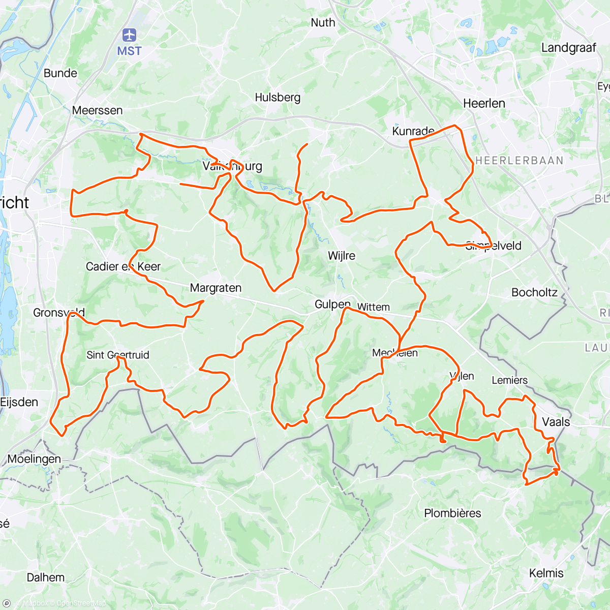 Map of the activity, Amstel Gold Race 2024 150km.