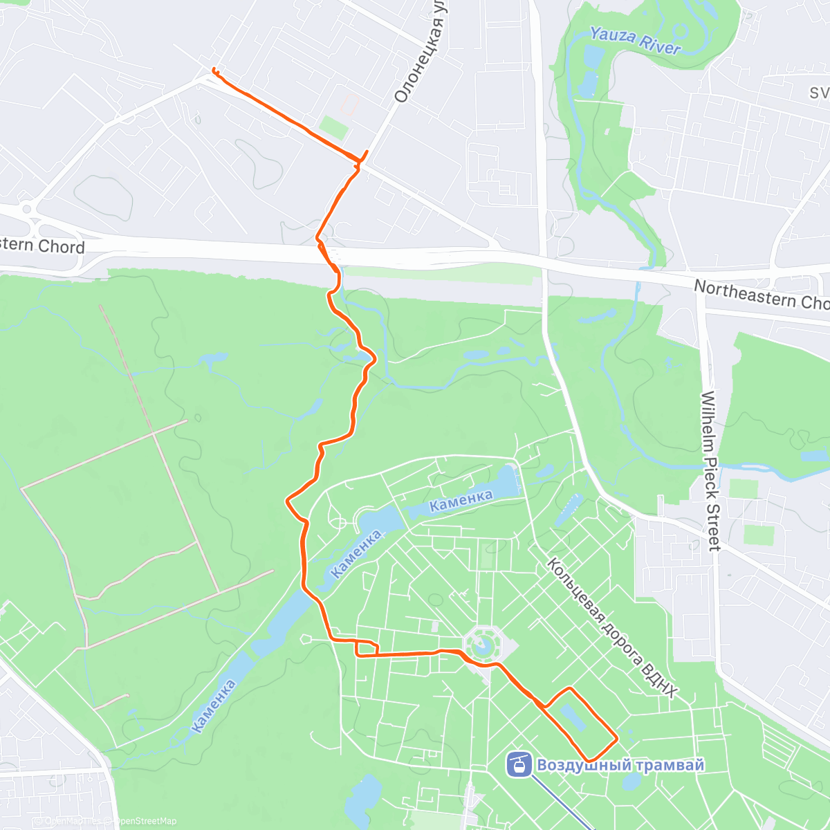 Map of the activity, Утренний забег