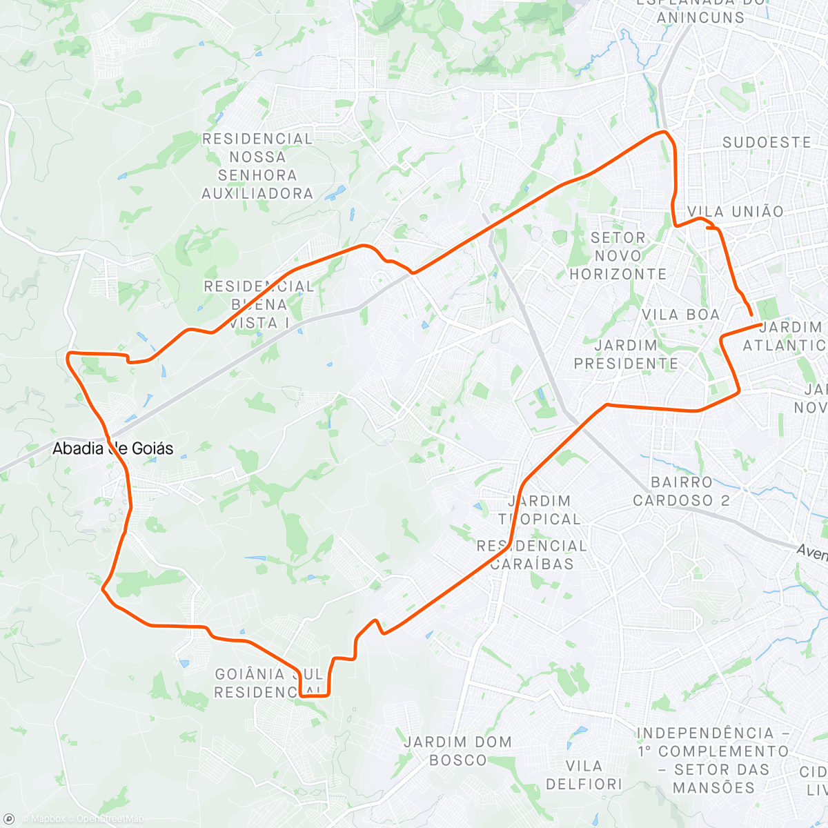 Mapa da atividade, Pedal Gyn-Macumba-Abadia-Jacaré-Gyn