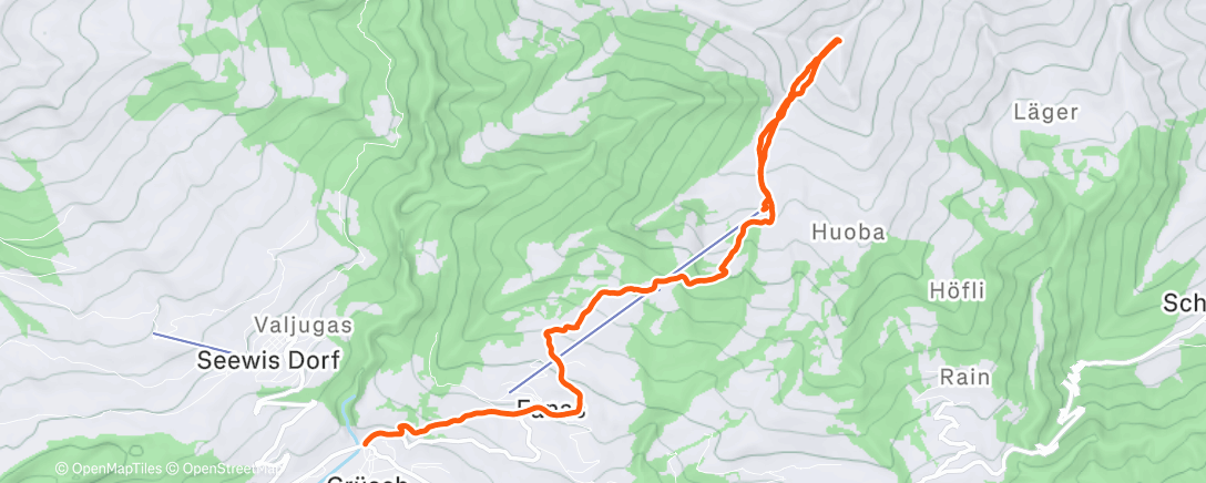 Map of the activity, #teambiberli Sassauna Neujahrs-Sonnenaufgang