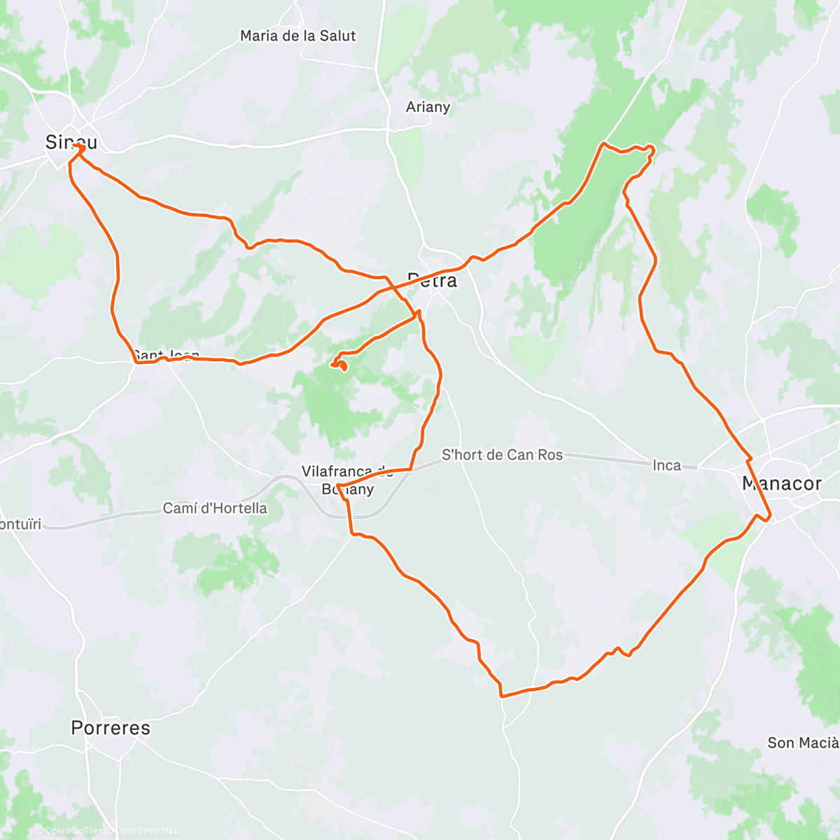 Map of the activity, Bon Any ride. Happy new year.