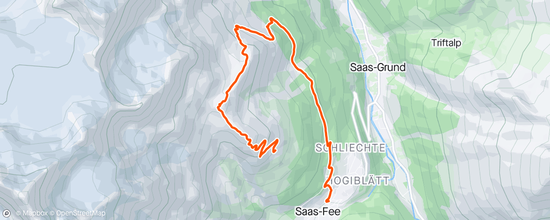 Map of the activity, Ibex Trail
