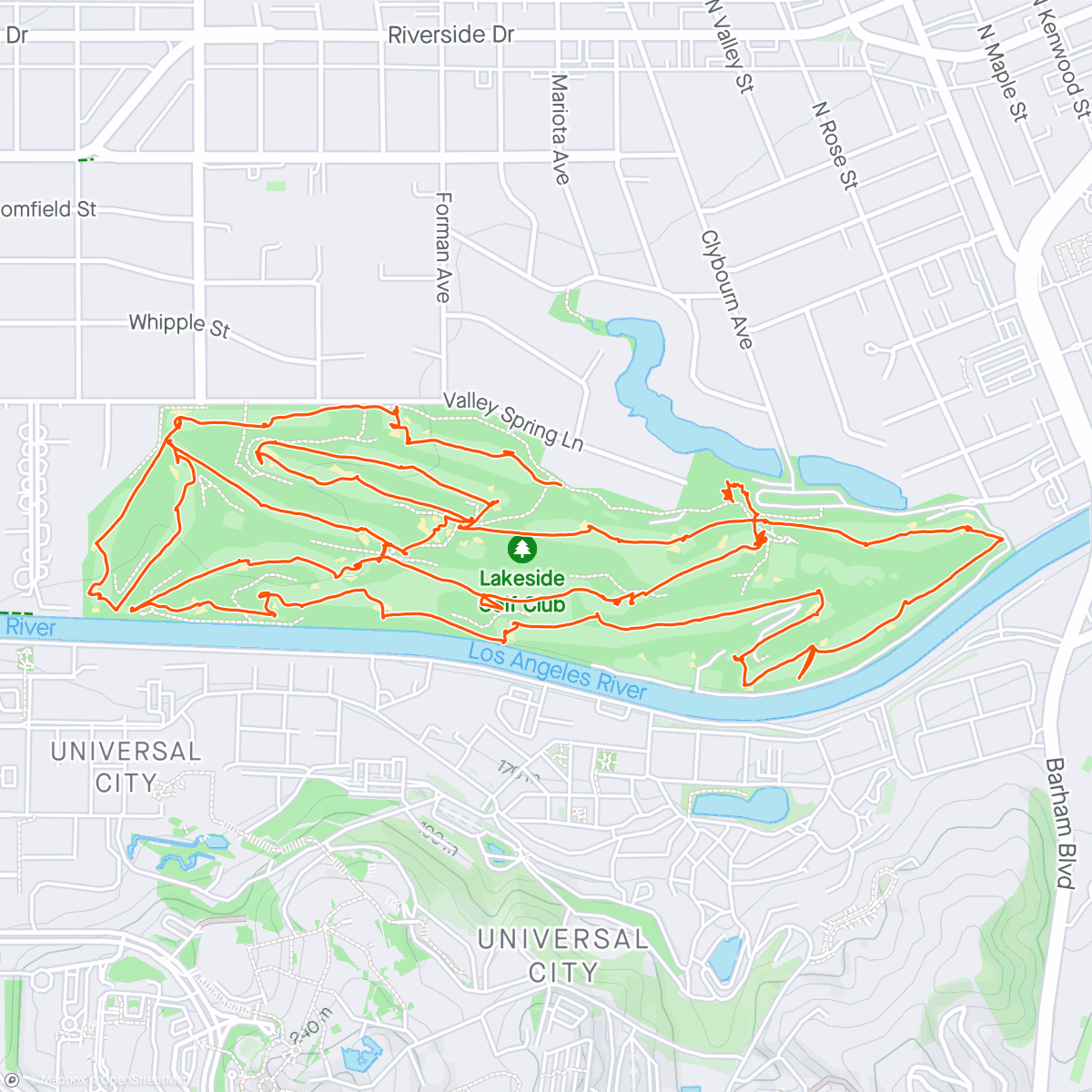 Map of the activity, Lakeside Golf Club