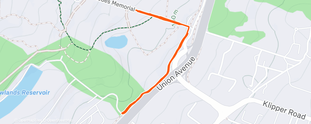 Map of the activity, Evening Run