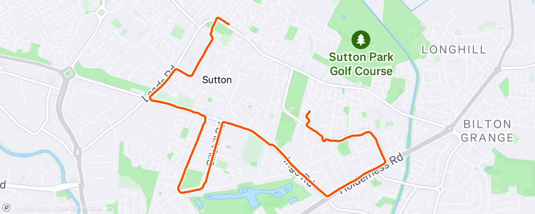 Map of the activity, Afternoon Run