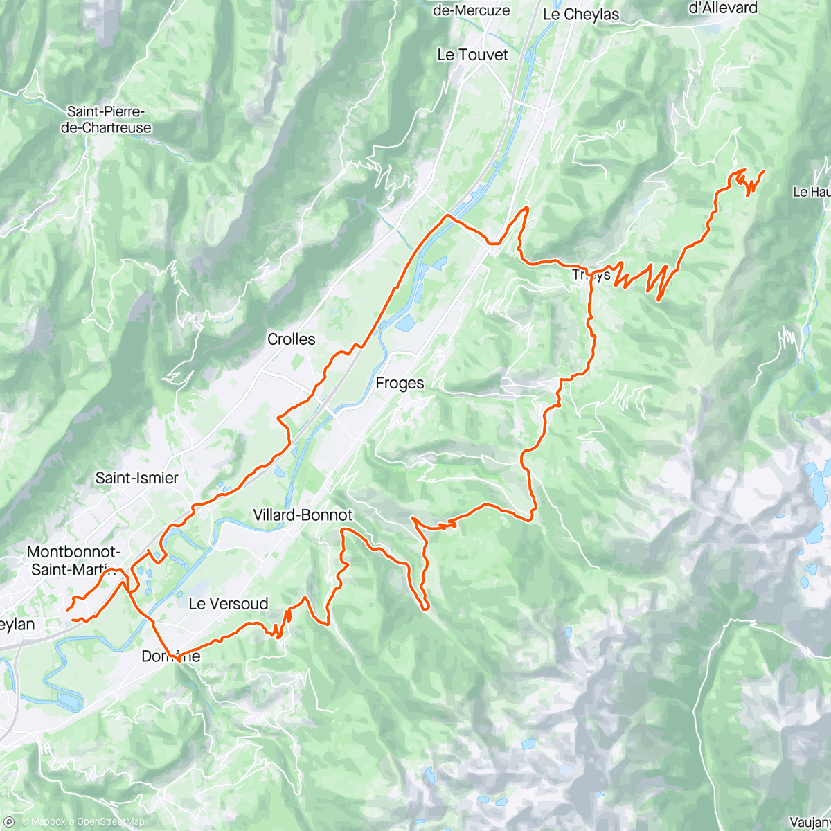 Map of the activity, Crêt du Poulet