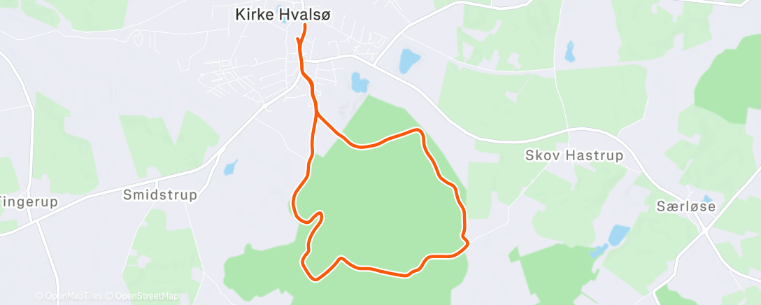 Map of the activity, Afternoon Run