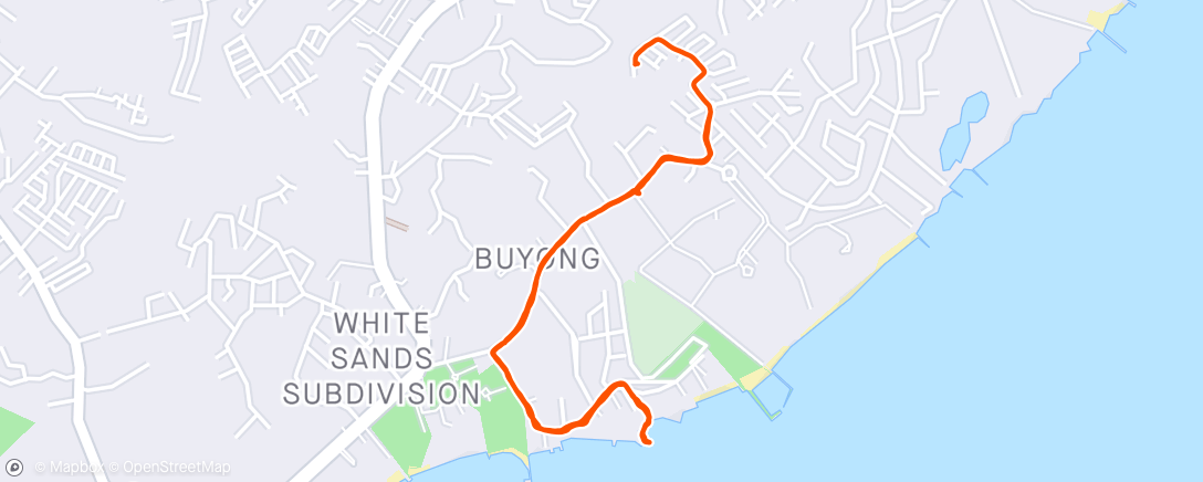 Map of the activity, From home to the beach and back