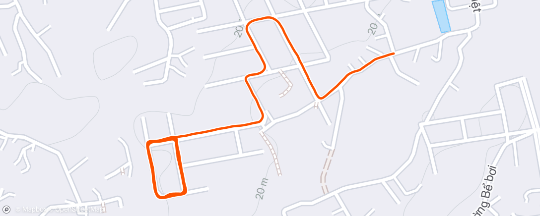 Map of the activity, Evening Run