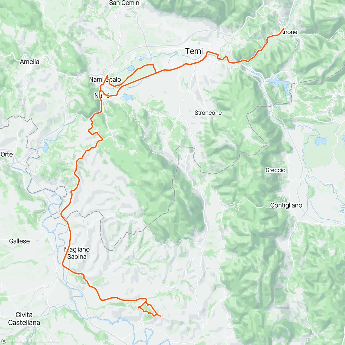 Map of the activity, Coasting Valnerina