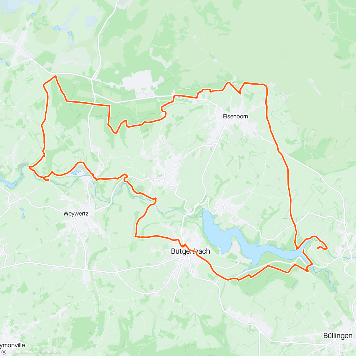 Mapa da atividade, Leuk rondje op en af plaatselijke xc route