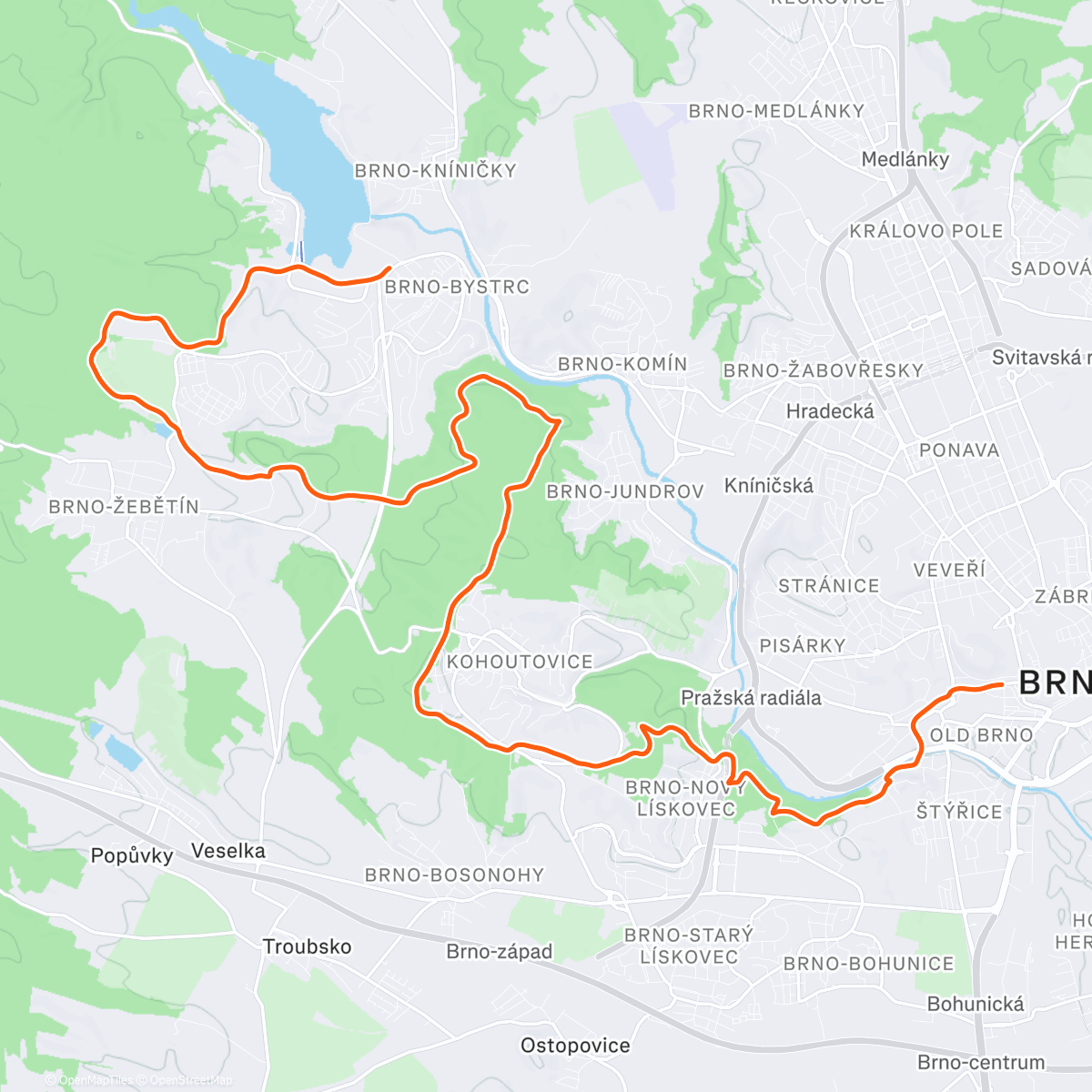 Map of the activity, Z Priglu přes Holednou
