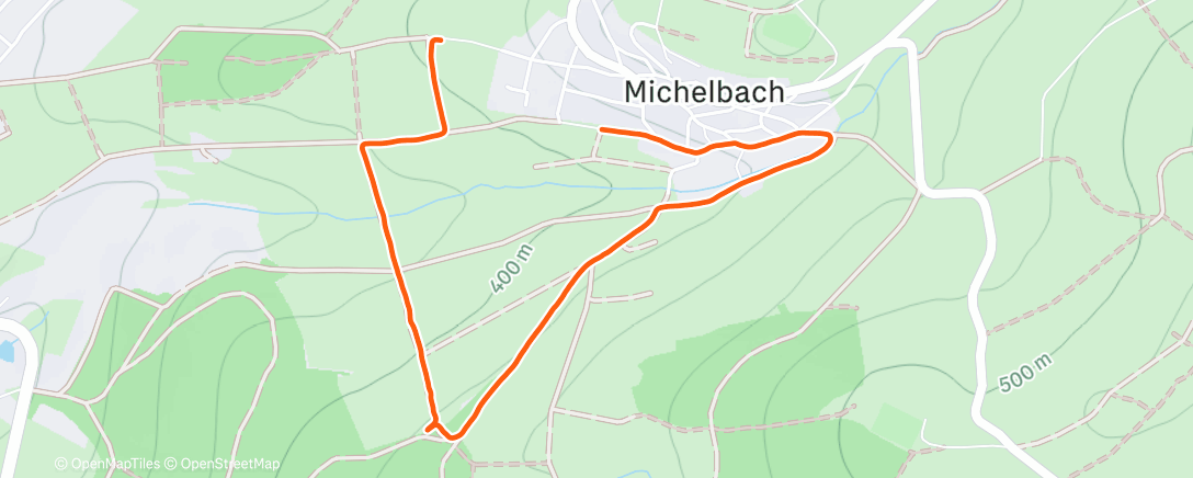 Map of the activity, Afternoon Run