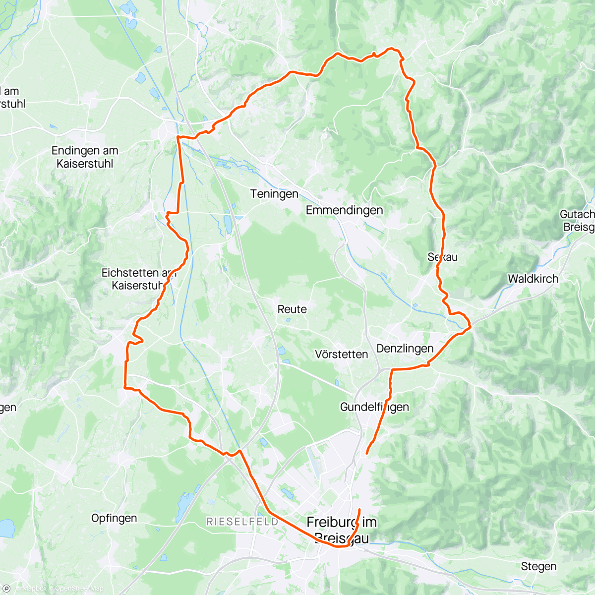 Map of the activity, Entspannte Wintermorgen-Fahrt: 67,93 km Flachstrecke