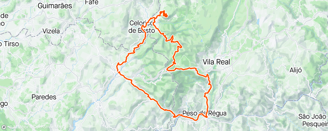 Map of the activity, 4 Serras (Aboboreira, Marão, Alvão, Sra da Graça)