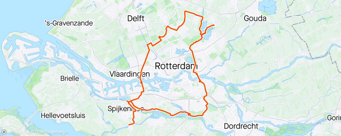 Map of the activity, omloop van Rotterdam
Heen veel wind tegen terug ging lekker