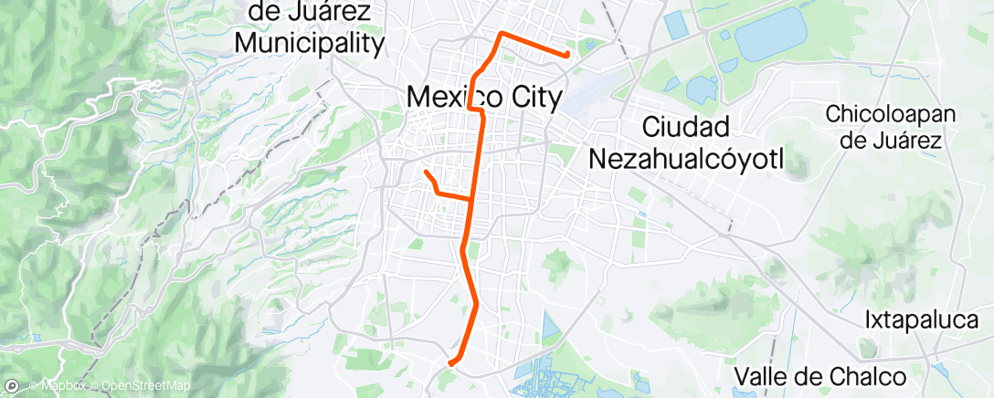Mapa de la actividad, Bicicleta al anochecer