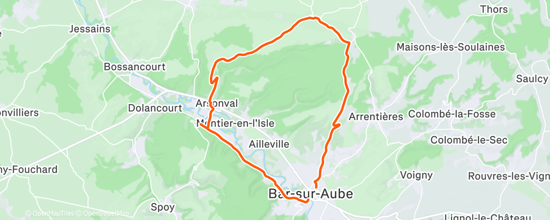 Map of the activity, Sortie vélo dans l'après-midi