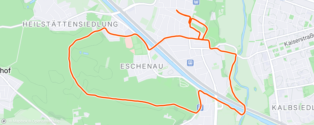 Map of the activity, Lauf am Nachmittag