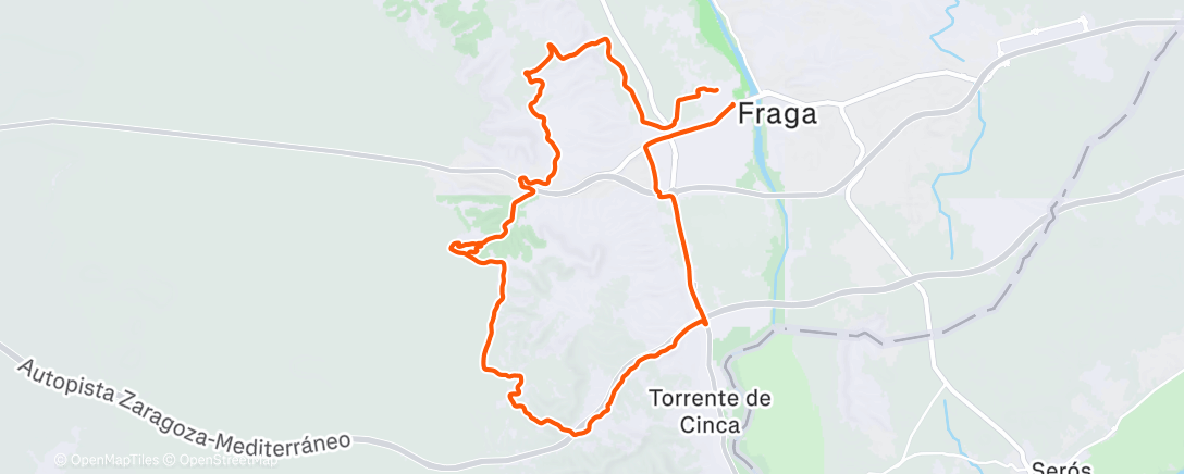 Map of the activity, Bicicleta de montaña por la tarde