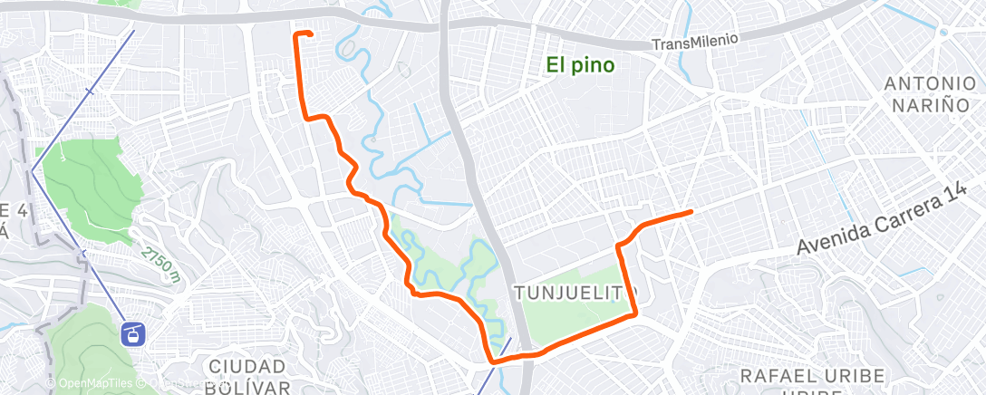 Map of the activity, Afternoon Ride