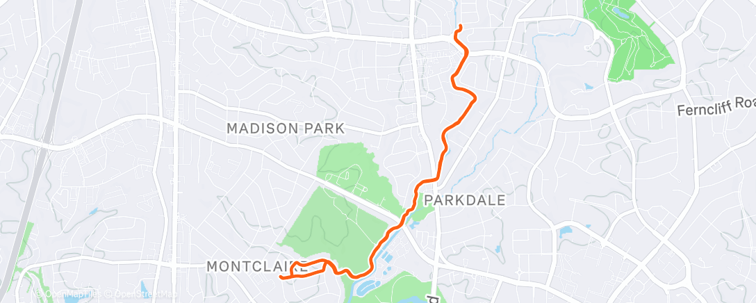 Map of the activity, Morning Run
