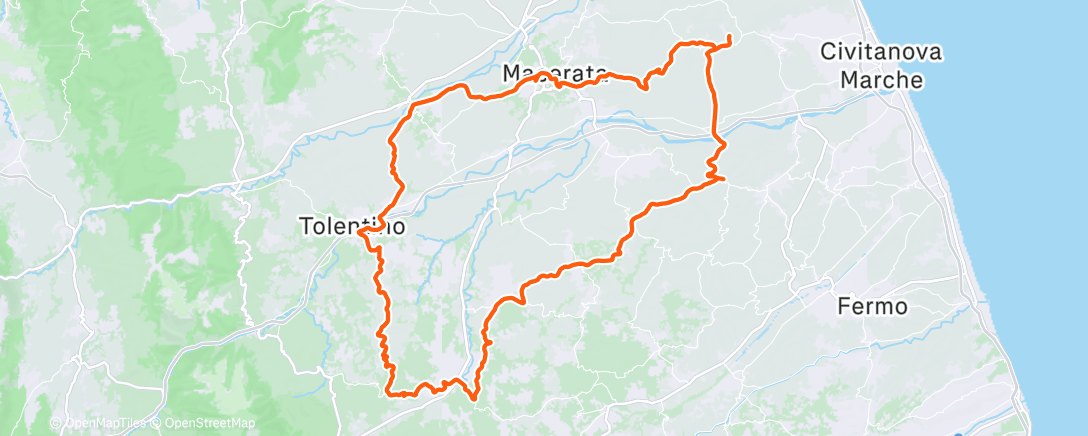 Map of the activity, Pedalata mattutina