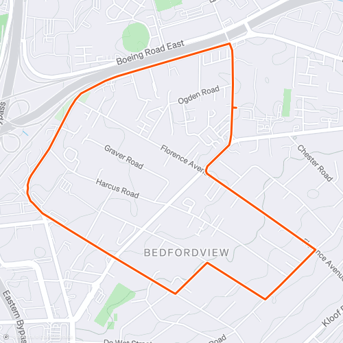 Boroughs of Bedfordview 5km 5.0 km Running Route on Strava
