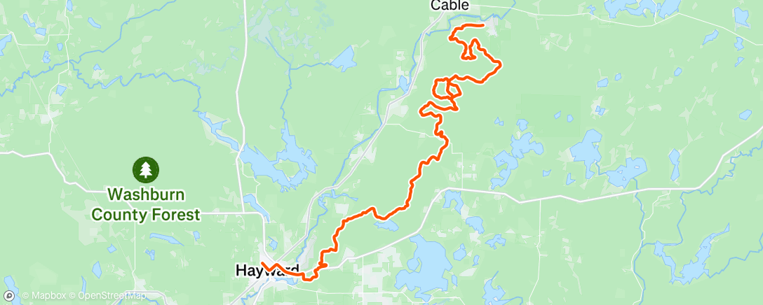Map of the activity, Chequamegon race,. Painful but glad i had the opportunity to race with my son