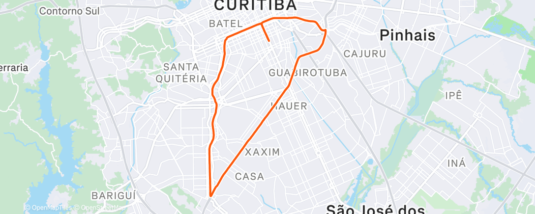 Map of the activity, Pedalada Pré-ceia de natal🤭