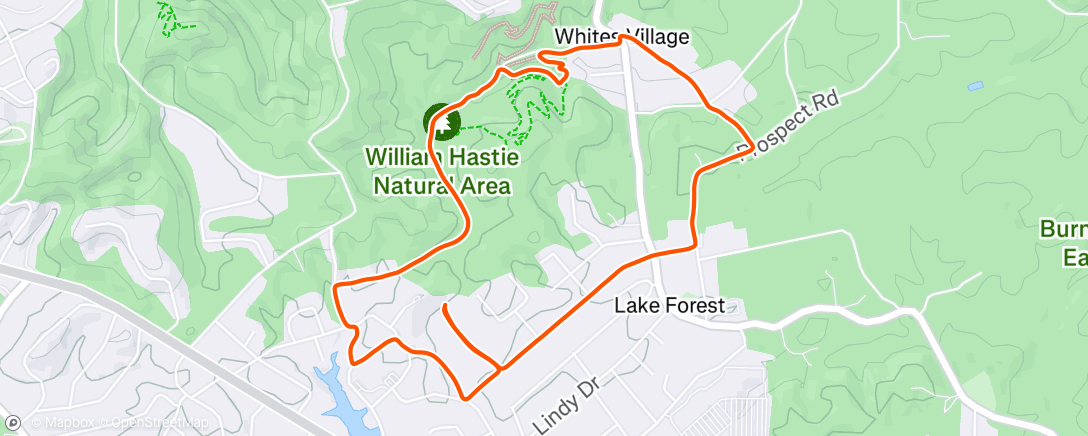 Map of the activity, Afternoon Run