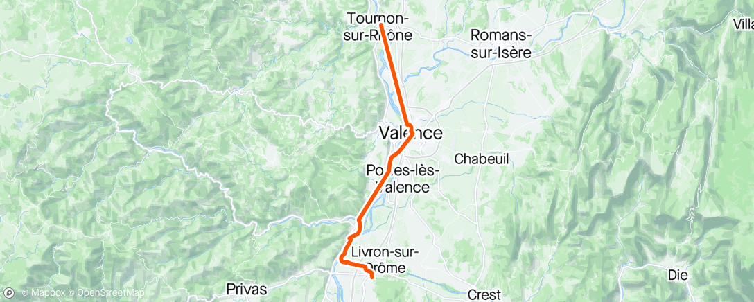 Map of the activity, Via Rhona 2024 - Jour 1 Tain l’hermitage > Loriol-sur-Drôme