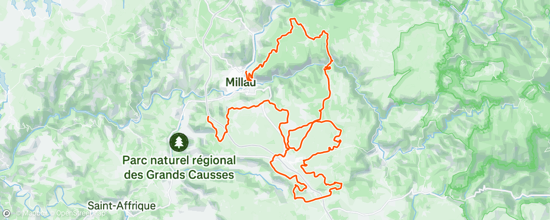 Map of the activity, UCI Gravel World Serie Millau 🇫🇷 🥉Mal wieder richtig schön aufs Maul gelegt 😵‍💫