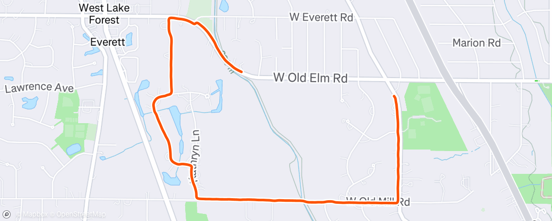 Map of the activity, Afternoon Run