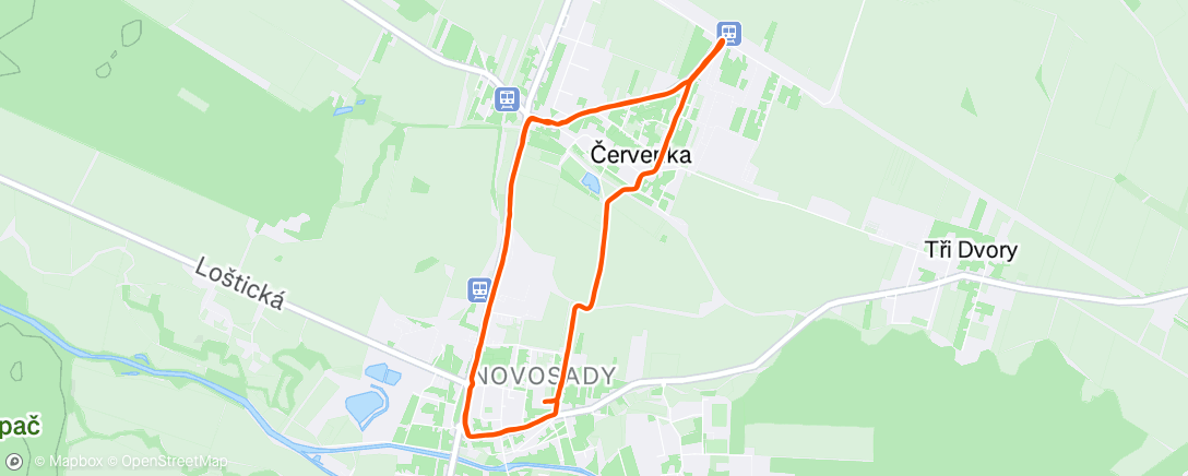 Map of the activity, Afternoon Run