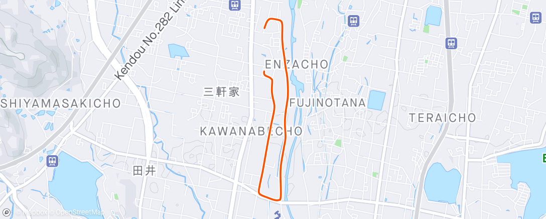 Map of the activity, おっさんシクロクロス部ランニング倶楽部