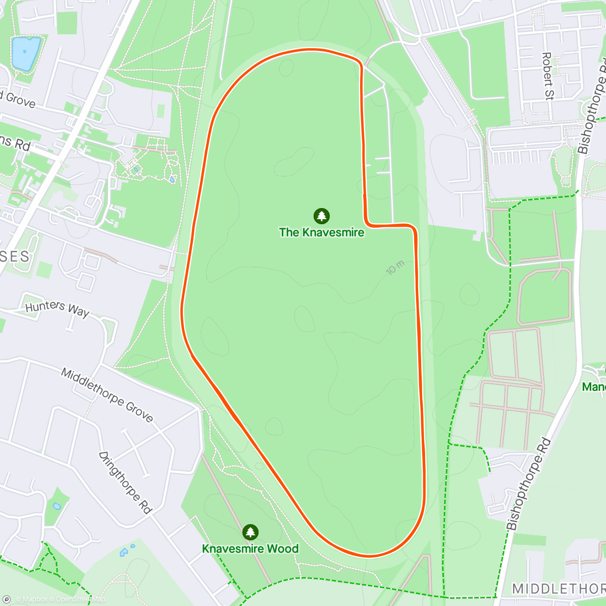 活动地图，York Parkrun