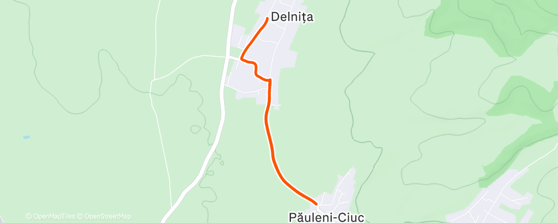 Map of the activity, Afternoon Run