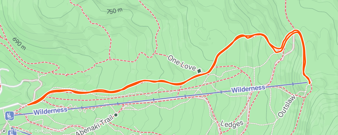 Map of the activity, Morning wilderness lap